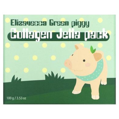 Green Piggy, collagen jelly mask for face, Elizavecca, 3.53 ounces (100 g).