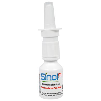 SinolM, полностью натуральный назальный спрей, быстрое облегчение головной боли, Sinol, 15 мл купить в Киеве и Украине