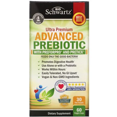 Високий рівень пребіотика, Advanced Prebiotic, BioSchwartz, 60 вегетаріанських капсул