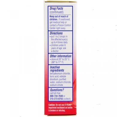 Lubricant, eye drops for redness, sterile, maximum strength, 0.5 fluid ounces (15 ml)