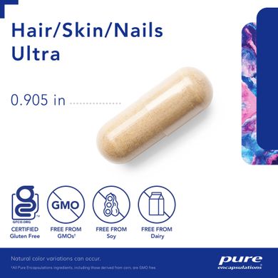 Витамины для волос кожи и ногтей Pure Encapsulations (Hair/Skin/Nails Ultra) 60 капсул купить в Киеве и Украине