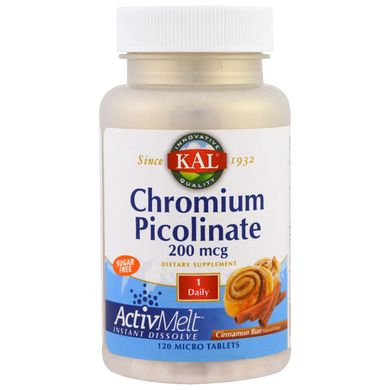 Хром Піколинат зі смаком булочки з корицею KAL (Chromium Picolinate) 200 мкг 120 таблеток