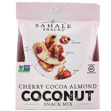Закуска мікс, вишня какао мигдаль кокос, Snack Mix, Cherry Cocoa Almond Coconut, Sahale Snacks, 7 упаковок по 1,5 унції (42,5 г) кожна