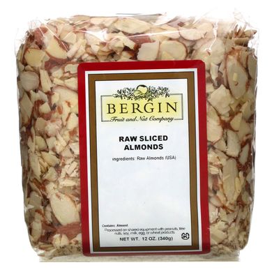 Скибочки сирого мигдалю Bergin Fruit and Nut Company (Almonds) 340 г