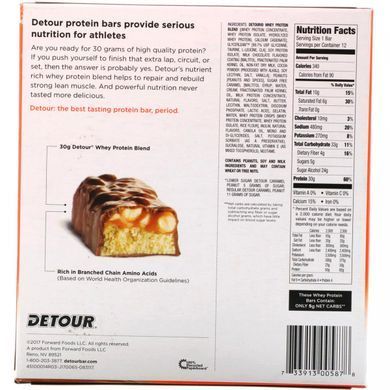 Detour Whey Protein Bar 12 bars with peanut and caramel flavor