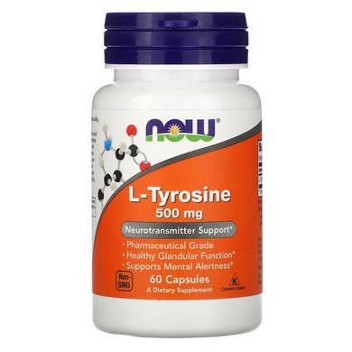 Тирозин Now Foods (L-Tyrosine) 500 мг 60 капсул