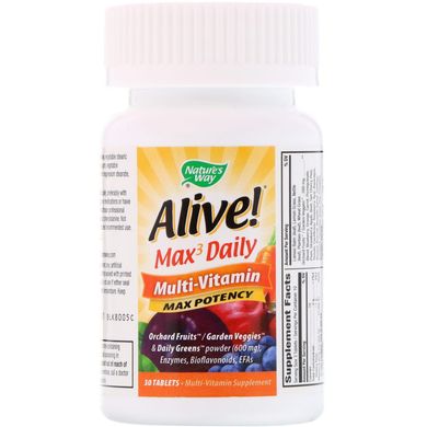 Мультивітаміни Nature's Way (Multi-Vitamin Alive!) 3 в день 30 таблеток