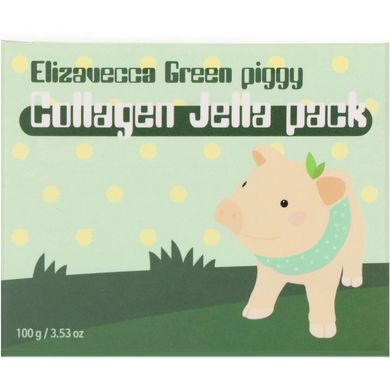 Green Piggy, колагенова желейновидна маска для обличчя, Elizavecca, 3,53 унції (100 г)