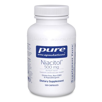 Ниацитол Pure Encapsulations (Niacitol No-Flush Niacin) 500 мг 60 капсул купить в Киеве и Украине