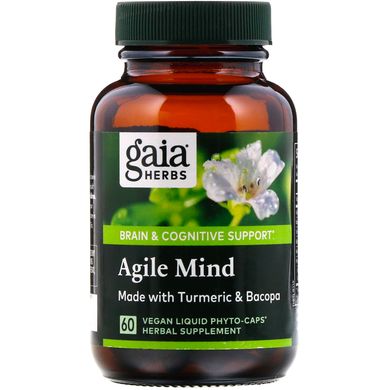 Вітаміни для мозку, Agile Mind, Gaia Herbs, 60 рідких вегетаріанських капсул