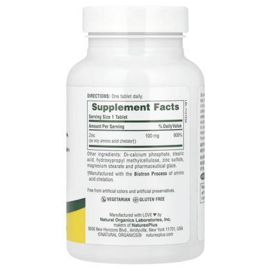 Nature's Plus Zinc (Mega Zinc) 100 mg 90 tablets