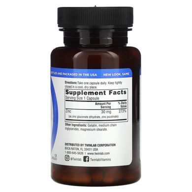 Zinc Twinlab 30 mg 100 capsules