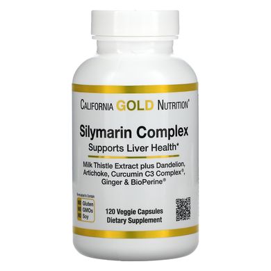Комплекс для здоров'я печінки силімарин California Gold Nutrition (Silymarin Complex Liver Health) 300 мг 120 вегакапсул