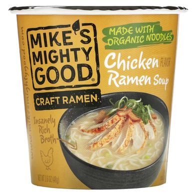 Mike's Mighty Good, Craft Ramen Cup, курячий суп з раменом, 1,6 унції (48 г)