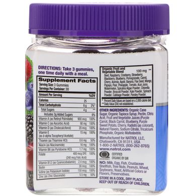 Мультивітаміни для чоловіків Natrol (Men's Multi) 90 жувальних таблеток зі смаком ягід