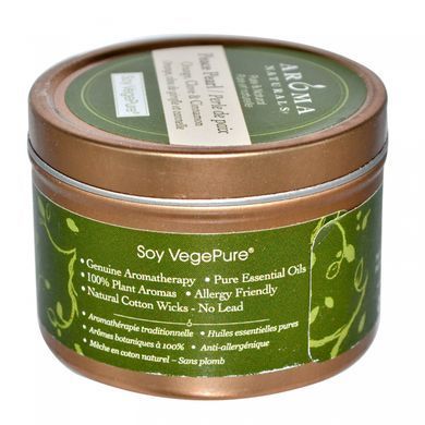 Soy VegePure, travel candle, pearl of calm, orange, clove and cinnamon, Aroma Naturals, 2.8 ounces (79.38 g)
