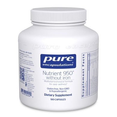 Мультивітаміни та мінерали без заліза Pure Encapsulations (Nutrient 950 w/o Iron) 180 капсул
