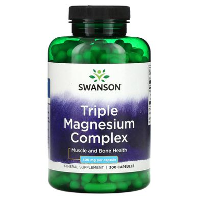 Swanson, Потрійний комплекс магнію, 400 мг, 300 капсул