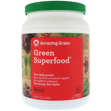 Суперфуд зі смаком ягід Amazing Grass (Green Superfood) 800 м