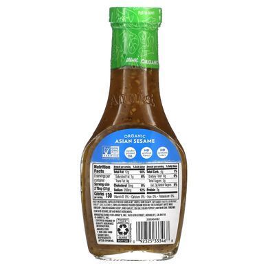 Organic. Asian sesame dressing, Annies Naturals, 8 fl. oz. (236 ml)