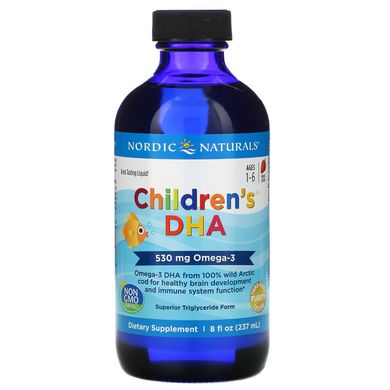 ДГК для дітей, полуниця, Nordic Naturals, 530 мг, 8 р унц (237 мл)