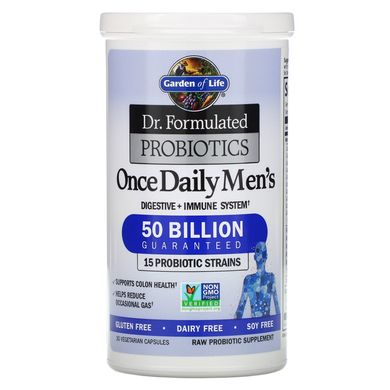 Пробіотики для чоловіків, Men's Probiotics, Garden of Life, 30 вегетаріанських капсул