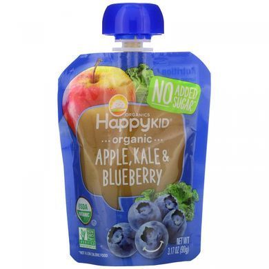 Baby puree with apples, cabbage, and blueberries organic Happy Family Organics (Inc. Twist) 4 packs of 90 g