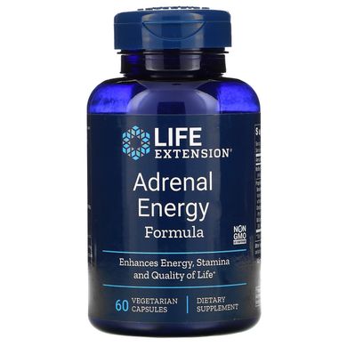Адреналінова енергетична формула, Adrenal Energy Formula, Life Extension, 60 вегетаріанських капсул