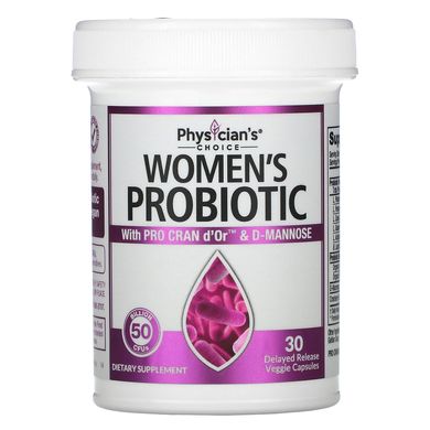 Жіночий пробіотик 50 мільярдів, Women's Probiotic 50 Billion, Physician's Choice, 30 вегетаріанських капсул