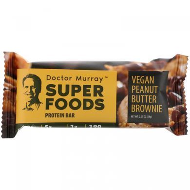 Протеїнові батончики Superfoods, тістечко з арахісовою олією і веганами, Dr. Murray's, 12 батончиків, 2,05 унції (58 г) кожен