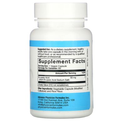 R ліпоєва кислота Advance Physician Formulas, Inc. (R-Lipoic Acid) 50 мг 60