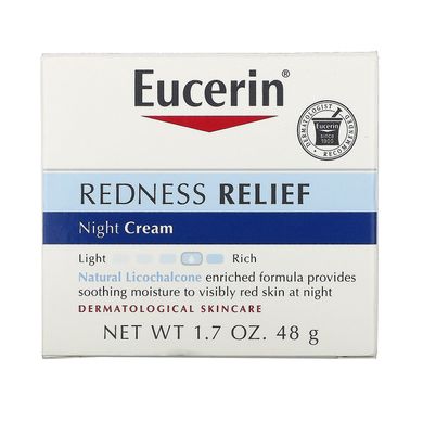 Дерматологічний засіб для догляду за шкірою Eucerin (Redness Relief Night Creme For Sensitive Skin) 48 г