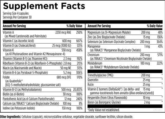 Designs for Health Complete Multivitamin Free of Copper and Iron (120 capsules)
