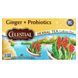 Травяной чай, имбирь + пробиотики, без кофеина, Celestial Seasonings, 20 чайных пакетиков, 1,1 унции (31 г) фото