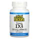 Natural Factors, Витамин D3, 125 мкг (5000 МЕ), 240 мягких таблеток фото