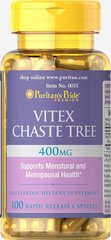Вітекс для розуму, Vitex Chaste Tree, Puritan's Pride, 400 мг, 100 капсул