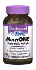 Мультивітаміни із залізом Bluebonnet Nutrition (MultiONE) 60 гелевих капсул