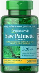 Со Пальметто Puritan's Pride (Saw Palmetto) 320 мг 60 капсул купить в Киеве и Украине