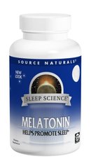Мелатонін, Sleep Science, Source Naturals, 3 мг, 120 таблеток швидкої дії