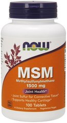 МСМ метилсульфонілметан Now Foods (MSM) 1500 мг 100 таблеток