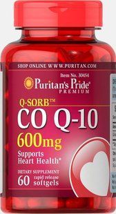Коэнзим Q-10 Q-SORB &trade;, Q-SORB&trade; CO Q-10, Puritan's Pride, 600 мг, 60 капсул купить в Киеве и Украине
