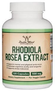 Родиола розовая адаптоген для поддержания уровня энергии Double Wood (Rhodiola Rosea) 120 капсул купить в Киеве и Украине