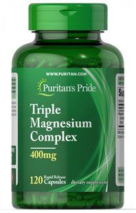 Тройной магниевый порошок комплекс, Triple Magnesium Complex, Puritan's Pride, 400 мг, 120 капсул купить в Киеве и Украине