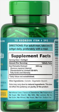 Saw Palmetto Puritans Pride 320 mg 60 capsules