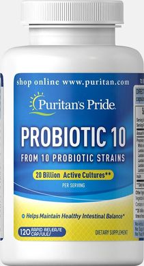 Пробиотик 10, Probiotic 10, Puritan's Pride, 120 капсул купить в Киеве и Украине