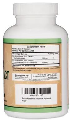 Родиола розовая адаптоген для поддержания уровня энергии Double Wood (Rhodiola Rosea) 120 капсул купить в Киеве и Украине