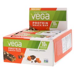 Протеїнові батончики, шоколад і карамель, Vega, 12 батончик, 1,6 унц (45 г) кожен