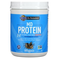 Garden of Life, MD Protein, для стійкої втрати ваги на рослинній основі, насичений шоколад, 22,39 унції (635 г)