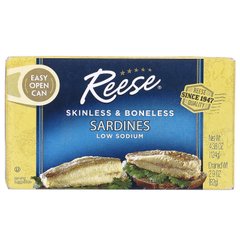 Сардины без кожи и костей в воде, Skinless & Boneless Sardines in Water, Reese, 125 г купить в Киеве и Украине