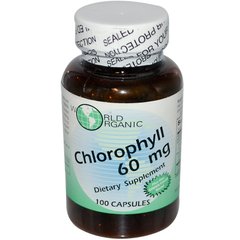 Хлорофилл, World Organic, 60 мг, 100 капсул купить в Киеве и Украине